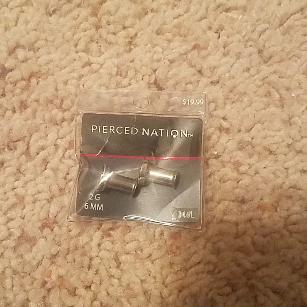 2g (6mm) silver rose plugs